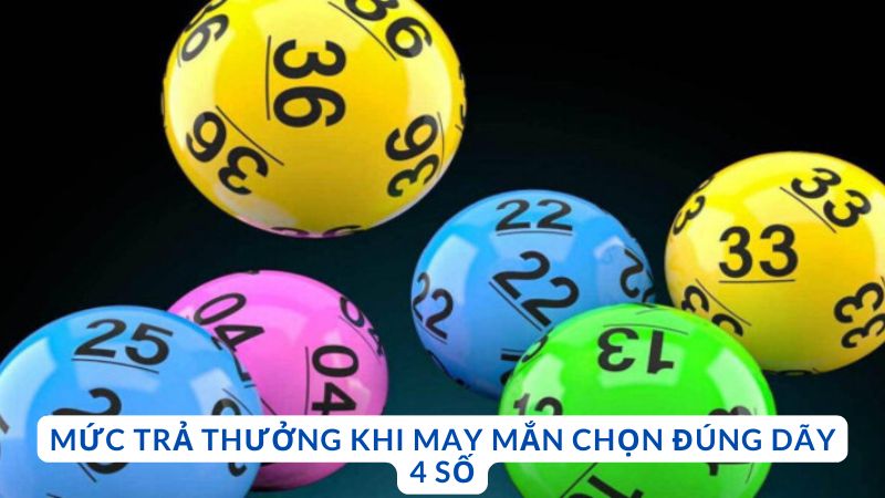 Mức trả thưởng khi may mắn chọn đúng dãy 4 số